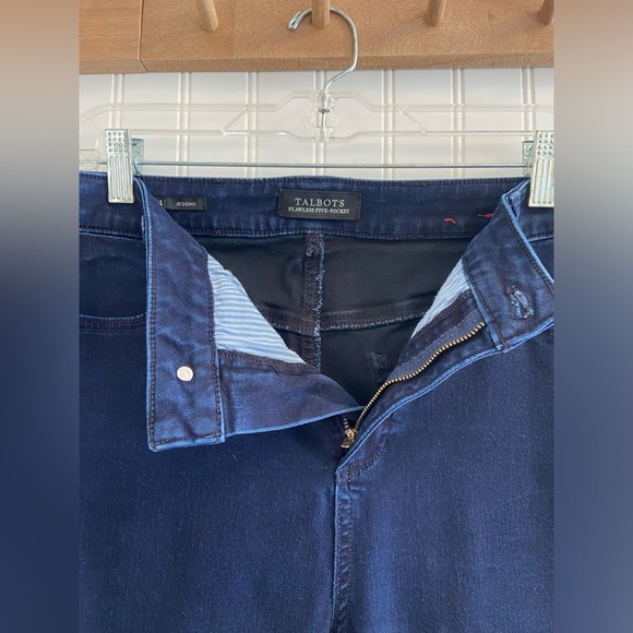 Talbots Flawless Five Pocket Dark Wash Jegging Stretch Denim Jeans Size 14 - Picture 6 of 9